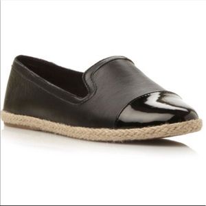 Steve Madden Purfect black leather espadrille shoe